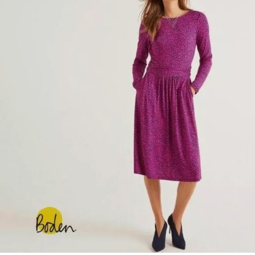 Boden Abigail Jersey Dress, Magenta